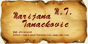 Marijana Tanacković vizit kartica